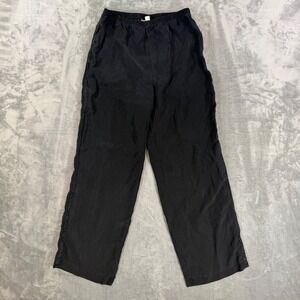 Vintage Emmelle Silk Pants Women's Size M Black‎ Elastic Waist *Check Condition*